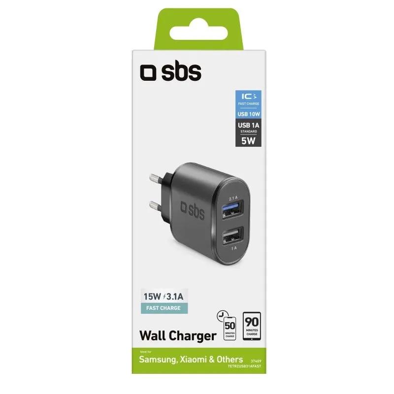 Caricabatterie caricatore 15 Watt - Ricarica rapida con due porte USB