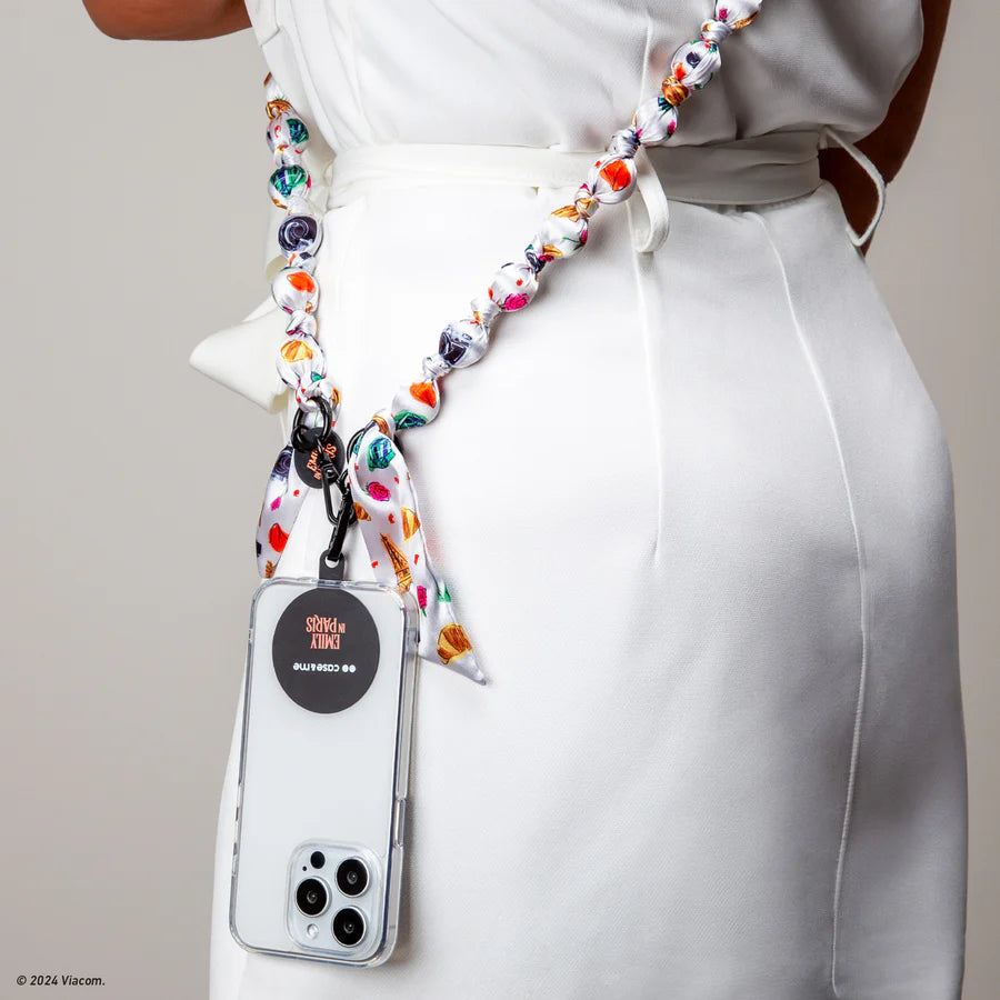 Tracolla a foulard con perline per smartphone a tema Emily in Paris