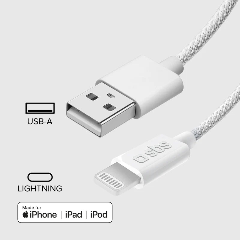 Cavo USB-A - Lightning in tessuto con fermacavo, 1.5 metri