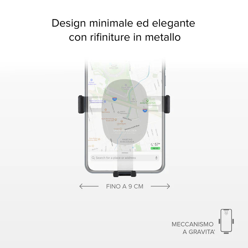 Gravity - Supporto auto per telefono con meccanismo a gravità