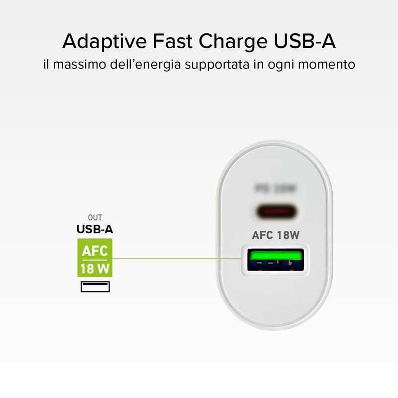 Caricabatterie caricatore 20 Watt - Ricarica ultra rapida e due porte USB