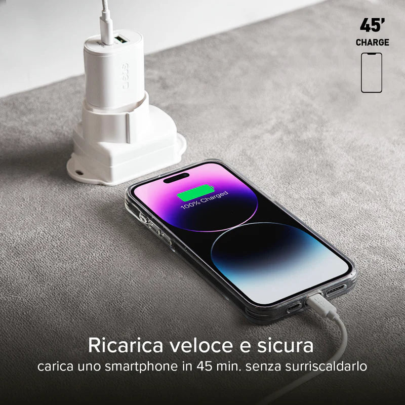 Caricabatterie caricatore 20 Watt - Ricarica ultra rapida e due porte USB